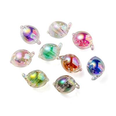 UV Plating Rainbow Iridescent Acrylic Beads