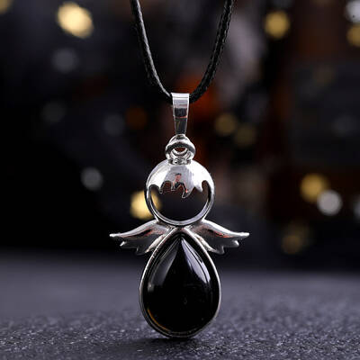 Angel Wings Crystal Teardropt Pendant Necklaces