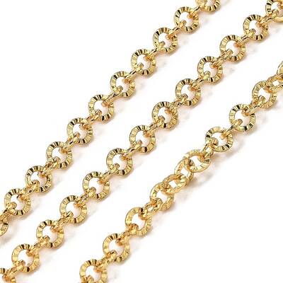 Brass Textured Oval Chains