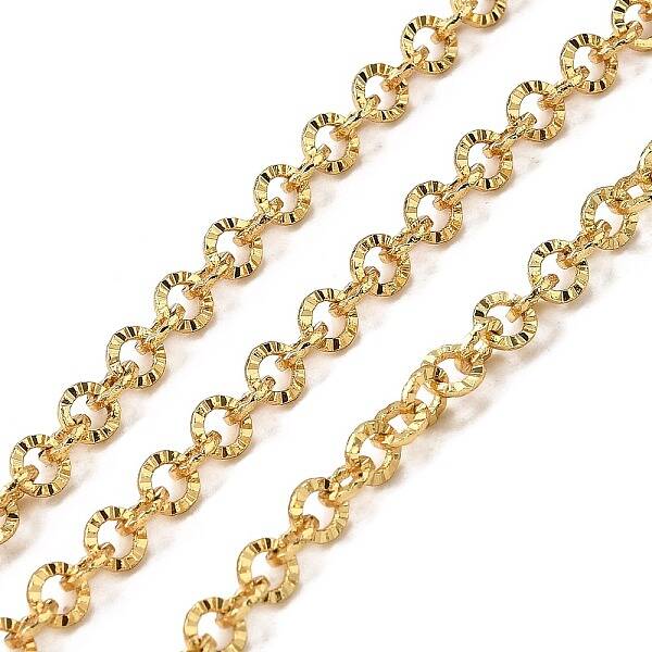 Brass Textured Oval Chains