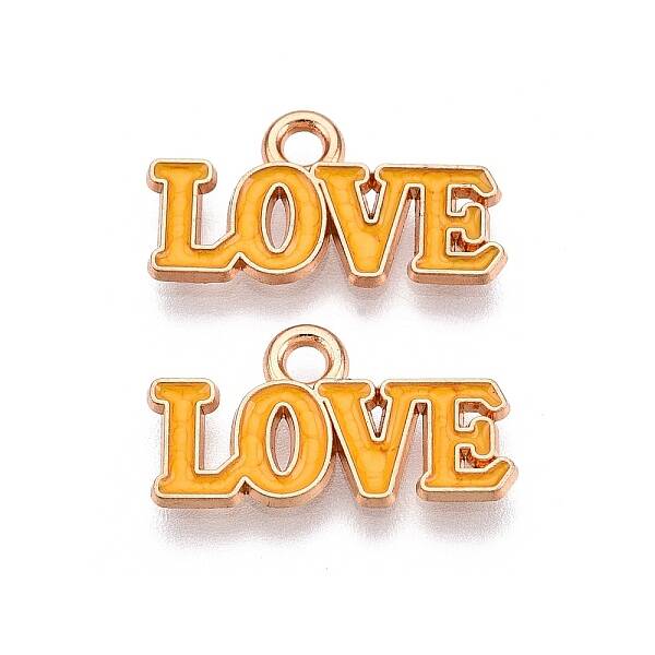 Valentine's Day Theme Alloy Enamel Pendants