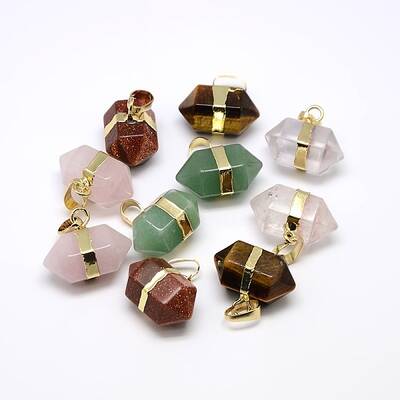 Double Terminated Pointed Gemstone Pendants