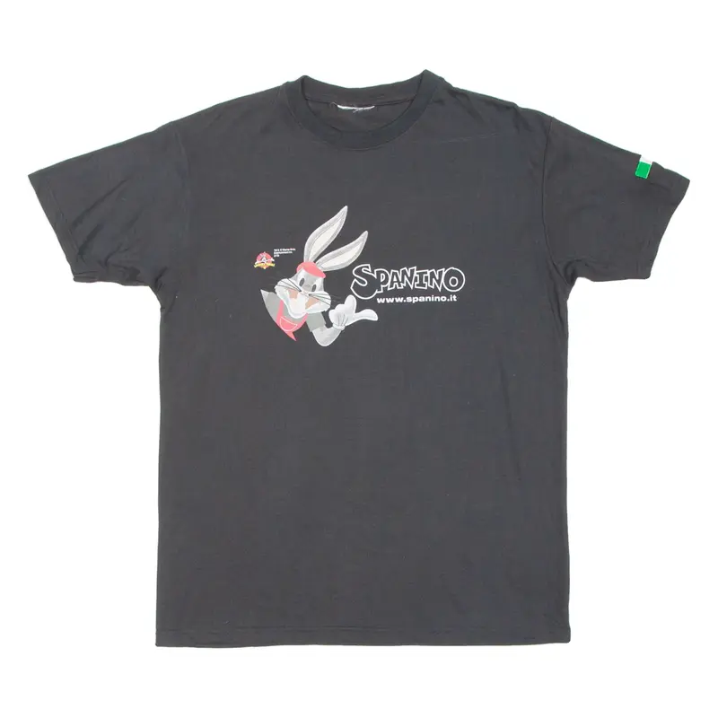 LOONEY TOONS Spanino Bugs Bunny Mens T-Shirt Black M