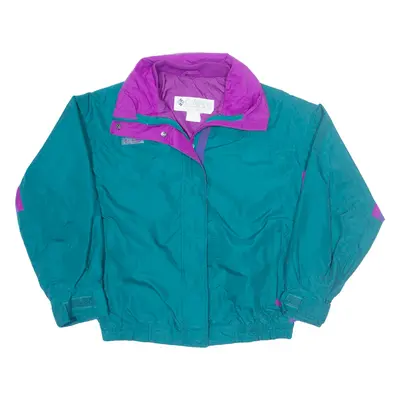 COLUMBIA Rain Jacket Green Nylon Womens S