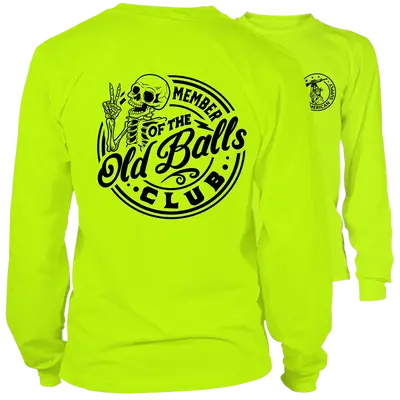 Old Balls Club - Long Sleeve Safety Yellow Hi-Vis