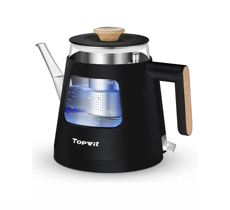 TOPWIT Electric Kettle, 1.0L Electric Tea Kettle with Removable Stainless Steel Infuser, BPA-Free Electric Glass Kettle with ...