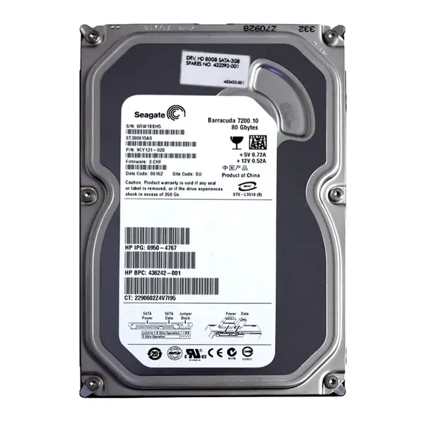9CY131-020 Seagate BarraCuda 7200.10 Series 80GB 7200RPM SATA 3Gb/s 8MB Cache (CE) 3.5-Inch Hard Drive