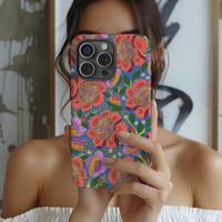 Floral Pattern Phone Case, 2 in 1 Decorative Phone Protector Cover, Phone Accessories Compatible with iPhone 12 13 14 15 16 P...