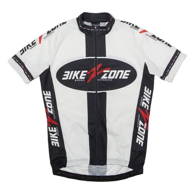 ANDEER Bike Zone Full Zip Cycling Mens Jersey White High Neck S