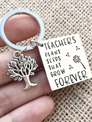 Tree Of Life Design Keychain for Teacher's Day Gift, Teacher's Day Keychain, Stainless Steel Key Ring with Symbolic Charm, Fa...