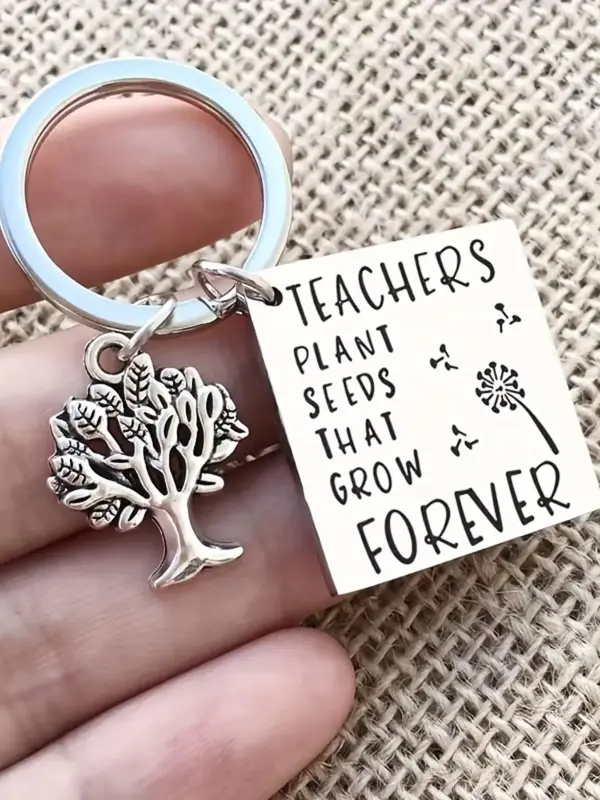 Tree Of Life Design Keychain for Teacher's Day Gift, Teacher's Day Keychain, Stainless Steel Key Ring with Symbolic Charm, Fa...