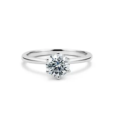 10K White Gold Moissanite Engagement Ring