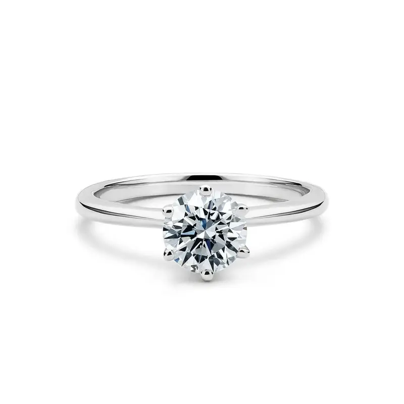 10K White Gold Moissanite Engagement Ring