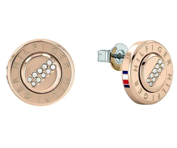 Tommy Hilfiger Orecchini In Acciaio Bronzo Con Cristalli 2780613