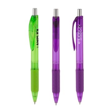 150 Promotional Bobcat Ballpoint Pen - Translucent & Rubber Grip