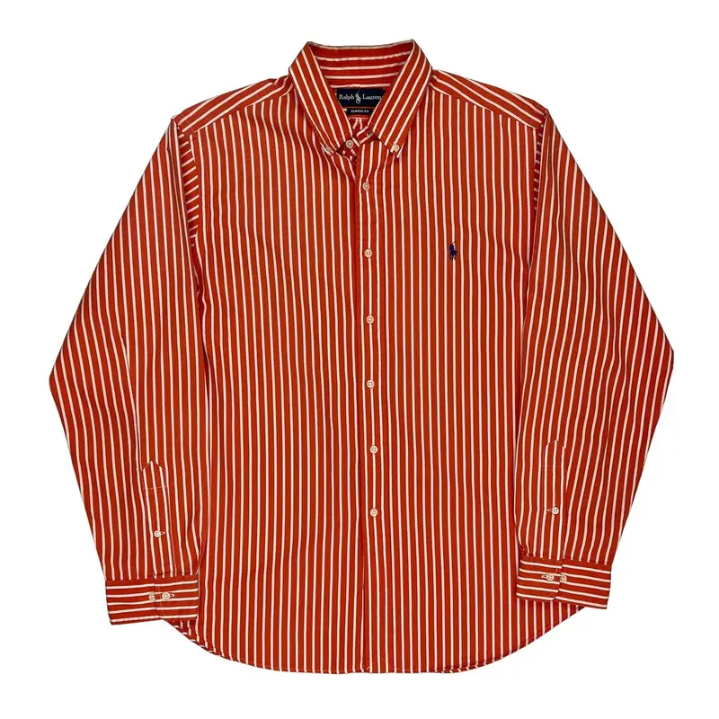 Ralph Lauren Striped Shirt - XL Orange Cotton