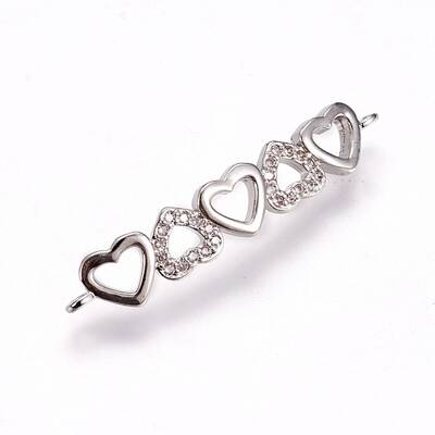 Brass Micro Pave Cubic Zirconia Links