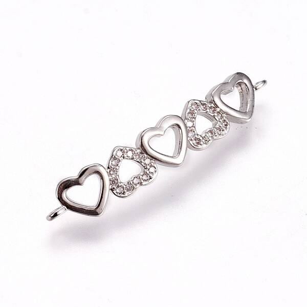 Brass Micro Pave Cubic Zirconia Links