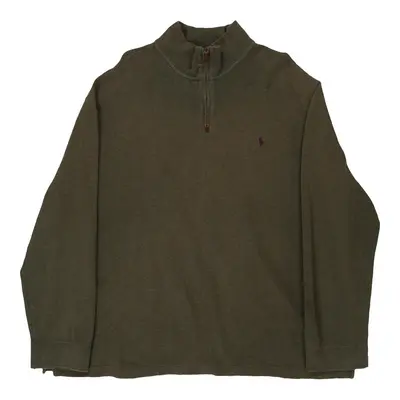 Ralph Lauren 1/4 Zip - 3XL Khaki Cotton