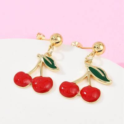 Brass Enamel Stud Earrings