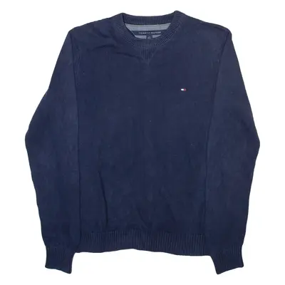 TOMMY HILFIGER Mens Jumper Blue Tight Knit S
