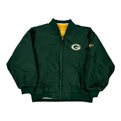 Age 5-6 Green Bay Packers Reebok Nfl Bomber Jacket - Medium Green Nylon