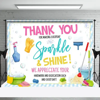 Sparkle Shine Housekeeping Appreciation Backdrop