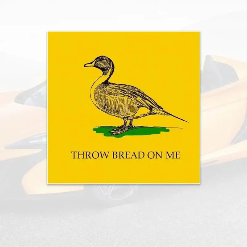 Creative Throw Bread On Me Letter Pattern Sticker, Cartoon Duck Pattern Car Window Decorative Sticker For Windows, Car Bumper...