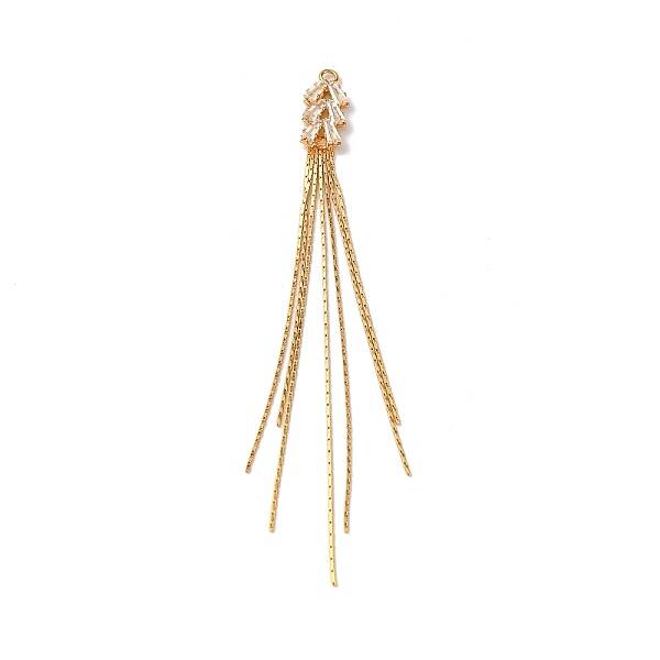 Brass Micro Pave Clear Cubic Zirconia Big Pendants