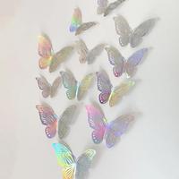 Butterfly Wall Sticker, 12pcs/set Colorful Butterfly Self-adhesive Window Door Wall Decal, Wall Art Decorative Sticker for Ho...