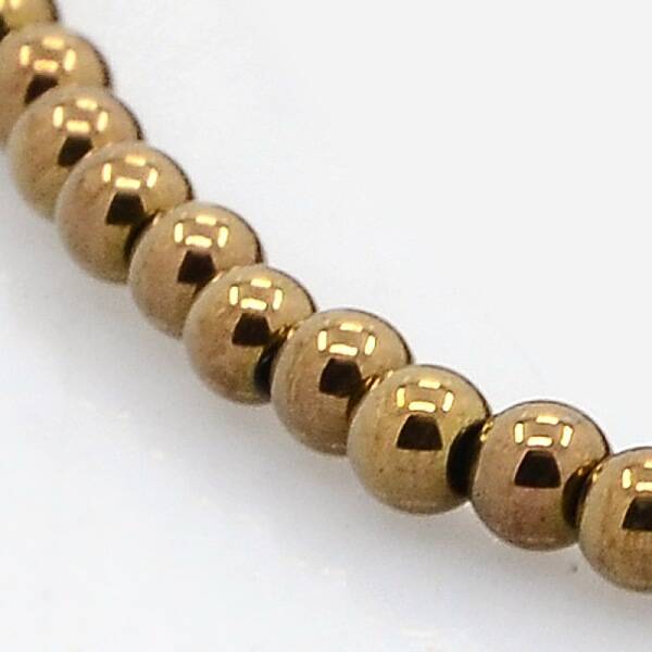 Round Non-magnetic Synthetic Hematite Beads Strands