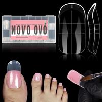 300 Pcs Toe Dual Nail Forms for Poly Gel Toenail Extension, Reusable Full Cover Molds for French Tip Acrylic Toenails, Nail A...