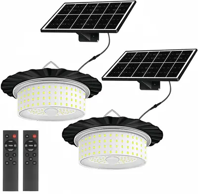 Solar Shed Light, Portable Solar Pendant Lights Outdoor, 244 LED 360° Glow Waterproof Shed Light with Remote Control for She...