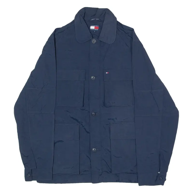 TOMMY HILFIGER Mens Parka Jacket Blue Nylon S