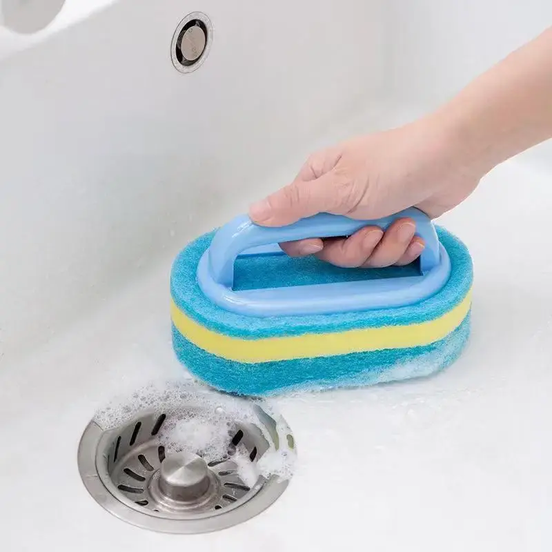 Handled Bathtub Scrubber, 1 Count Multifunctional Cleaning Brush for Bathtub, Tile, Sink, Decontamination Cleaning Brushes wi...