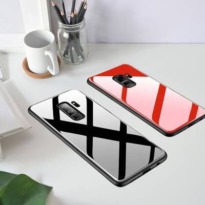 Phone Case Slim Silicone Frame Hard Tempered Glass Back Samsung Galaxy Protective Cover