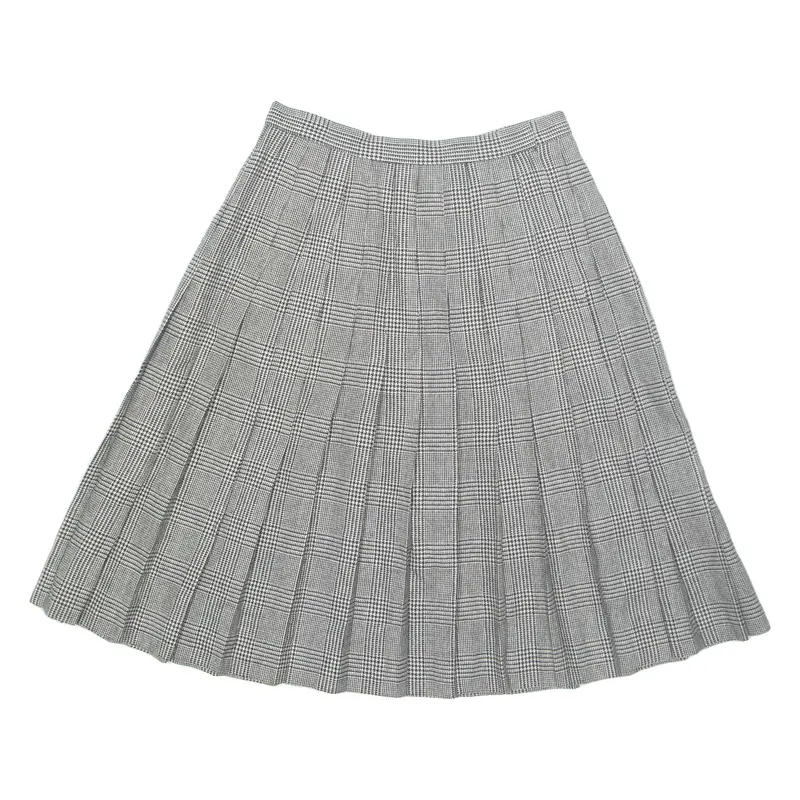 EVAN PICONE Womens Pleated Skirt Black Knee Length Check S