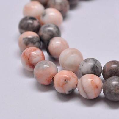 Natural Pink Zebra Jasper Beads Strands