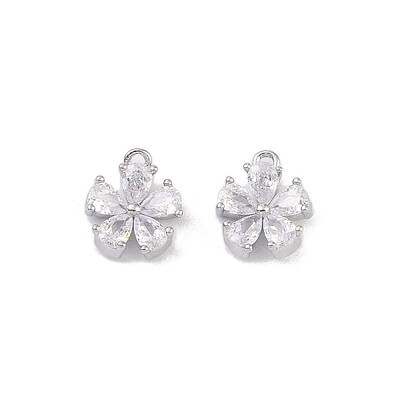 Brass Micro Pave Clear Cubic Zirconia Pendants