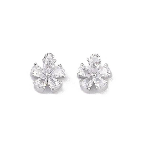 Brass Micro Pave Clear Cubic Zirconia Pendants