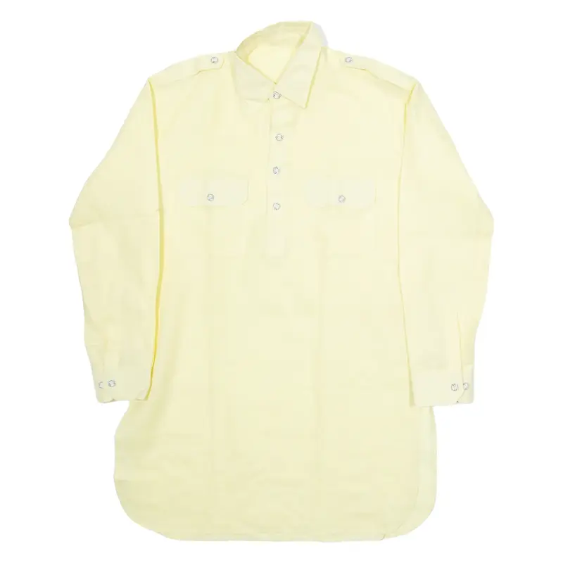 Womens Plain Shirt Yellow Long Sleeve M