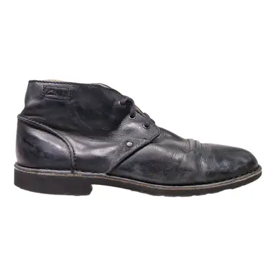 CLARKS Ankle Boots Black Leather Mens UK 10