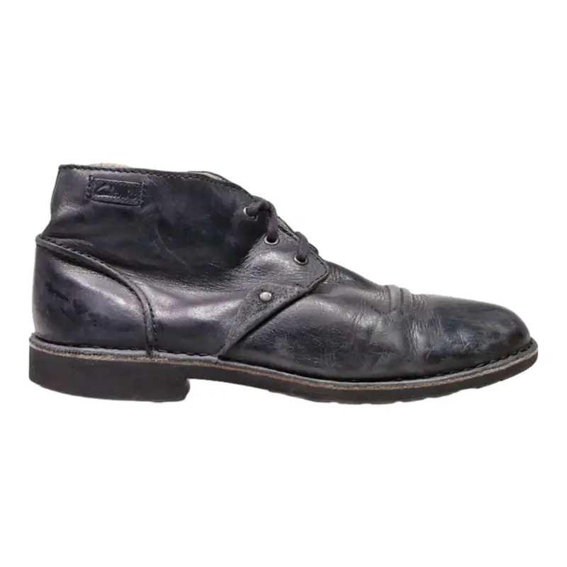 CLARKS Ankle Boots Black Leather Mens UK 10