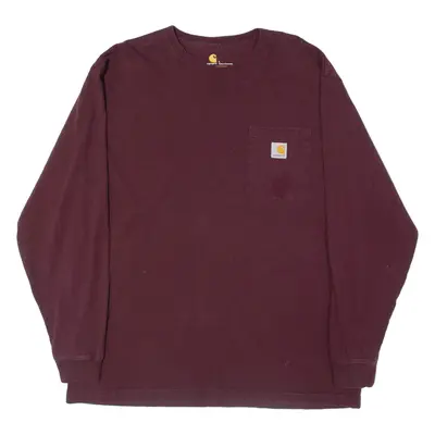 CARHARTT Mens T-Shirt Red Long Sleeve L