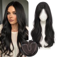 ONLYCUTE Wavy Hair Toppers for Women Synthetic 20 inch Hair Piece Natural Breathable Invisible hair topper for Daily Party Us...
