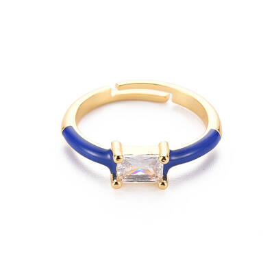 Brass Enamel Cuff Rings
