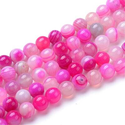 Natural Striped Agate/Banded Agate Bead Strands