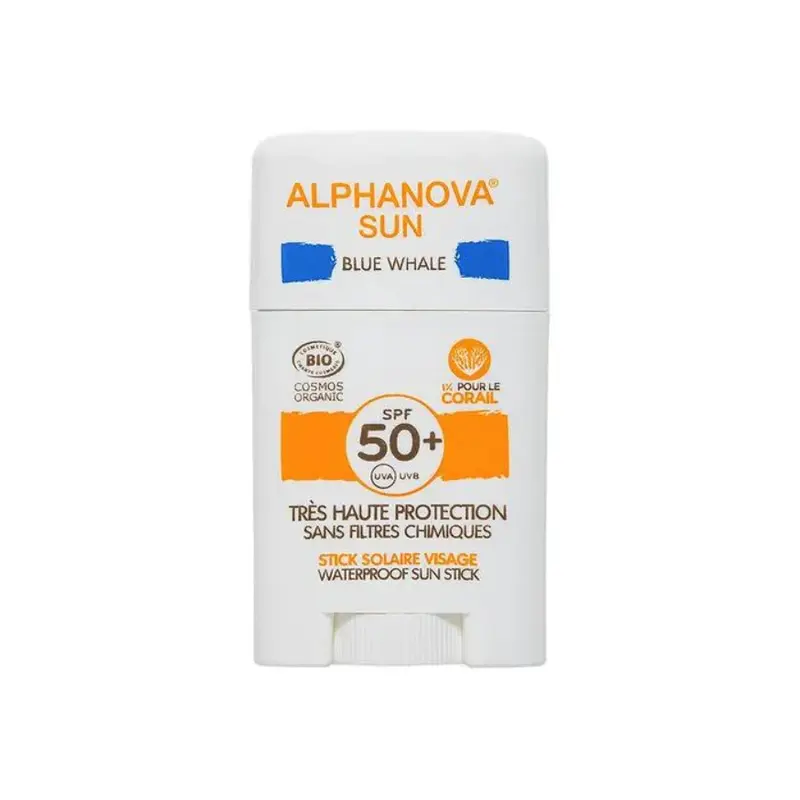 Alphanova Blue Whale Spf50+ Organic Facial Sun Stick 12g