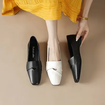 CHIKO Shenelle Square Toe Block Heels Pumps Shoes
