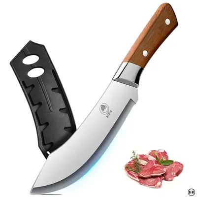 Ultra Sharp Stainless Steel Curved Knife, Professional Meat Cutting Knife, Multifunctional Kitchen Knife for Home and Restaur...